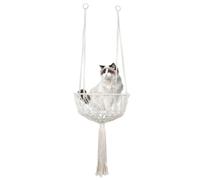 MacRames Cat Hammock Handmade Cotton Rope Cat Bed, Bohos Cat Swing | Hanging Bed for Small Pets, Suspended Sleeping Hammock for Kitten Rest, Area