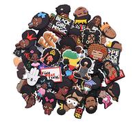 MACRCMS BLM Black Lives Matter Shoe Charms For Women men PVC Shoes Decoration African black history month clogs charms accessories Gifts, Rubber, pvc
