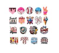 MACRCMS Drip Baseball Shoe Charms For Boys Girls Sport Game Day Shoes Decoration Colorful Ice Cream Baseball Charm Accessories For Clog Pins Men Women Party Gifts