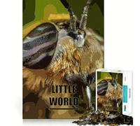 Macro Bee 'Little World' Art 1000 Piece Jigsaws for Teenagers Puzzle DIY Fun Bright Hue Pattern Build Wall Accent (50x75cm)
