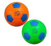 Macro Giant 7.5 Inch (19 cm) (dia.) Soft Foam Football/Soccer, Set of 2, Neon Orange and Neon Green, Training Practice, Kid Sports, Kickball, Kid Toy Gift, Birthday Gift