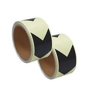 Macro Giant Luminous Directional Marking Tape, Straight Ahead Mark, Set of 2, 5cm Wide, 5m Long, Adhesive, Glow In The Dark, Warning Emergency Tape