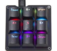 Macro Keyboard Mechanical Numpad One Handed Gaming 24 Macro Programmable Setting Keypad 9-Keys Number Pad Keyboard Electric Contest Game RGB Backlit Gaming Keyboard for Red Switch Black Keycaps