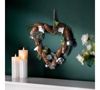 Macro Paul Christmas wreaths for front door Pinecone Natural Christmas Decorations Outdoor Christmas Wreath Heart Wreath decorations Christmas Door Decorations Winter Wreath