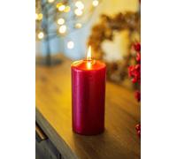 Macro Paul Metallic Red Pillar Candle 15cm Large Unscented 30 Hours Long Burning Candles for Wedding Party Birthdays Decorative Slow Burning Wax Candle Gifts for Woman Christmas Gifts Home Decor