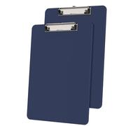 Macroclo Plastic Clipboards 2 Pack, A4 Blue Clip Board 8.5x11 for Classroom, Students, Kid, Woman, Size 9" x 12.5" with Low Profile Clip, Office & School Supply
