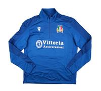 Macron 2023-2024 Italy Rugby Half Zip Training Top (Blue)