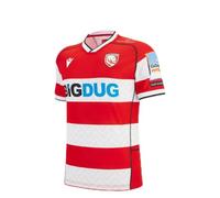 Macron Gloucester Rugby 2025/26 Mens Home Rugby Shirt Red (UK, Alpha, XL, Regular, Regular)