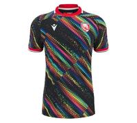 Macron Gloucester Rugby 2025/26 Mens Warm Up T-Shirt Black (UK, Alpha, XL, Regular, Regular)