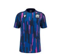 Macron Kids Scotland Rugby Warm Up Shirt 2025 Juniors Navy Purple 13 Years
