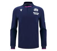Macron Mens Scotland Rugby Long Sleeve Home Shirt 2025 Navy S