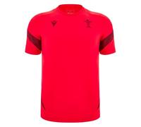 Macron Mens Wales Rugby Training Shirt 2025 Adults Short Red XL