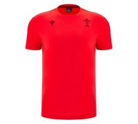 Macron Mens Wales T-Shirt 2025 Adults Short Sleeve Cotton Red L