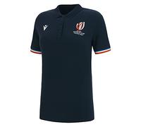 Macron Official Women's Rugby World Cup Polo Shirt 2023, Blue, L
