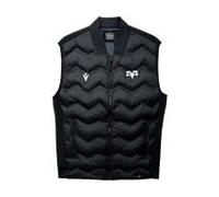 Macron Ospreys Rugby 2024/25 Adults Athleisure Gilet (UK, Alpha, L, Regular, Regular, Black)