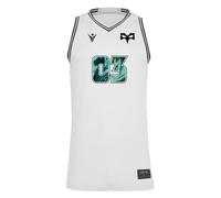 Macron Ospreys Rugby 2024/25 Adults Training Basketball Vest (UK, Alpha, S, Regular, Regular, White)