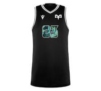 Macron Ospreys Rugby 2024/25 Adults Training Basketball Vest (UK, Alpha, XL, Regular, Regular, Black)