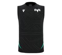 Macron Ospreys Rugby 2025/26 Mens Training Poly Vest Black (UK, Alpha, XL, Regular, Regular)