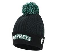 Macron Ospreys Rugby 2025/26 Pom Pom Beanie Black