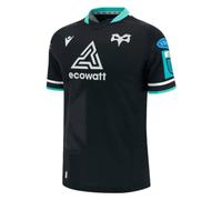 Macron Ospreys Rugby 23/24 Mens Adults Home Rugby Shirt Jersey Standard Fit Black (UK, Alpha, 3XL, Regular, Regular)