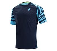 Macron Padel Prime CB Pablo T-Shirt SS Man Deep Blue/Neon Sky Print, Men's Game Shirt, Blue, L