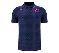 Macron Scotland Rugby Travel Polo Shirt | Navy | 2025/26 (UK, Alpha, L, Regular, Regular)