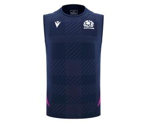 Macron Scotland SRU 2025/26 Mens Poly Training Vest (UK, Alpha, XL, Regular, Regular, Blue)