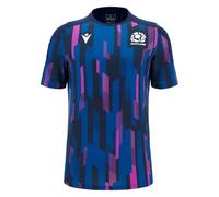 Macron Scotland SRU Rugby Union 2025/26 Mens Poly Warm up Training Top T-Shirt (UK, Alpha, L, Regular, Regular, Blue)