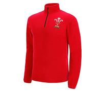 Macron Unisex Wru Merch Ca Groc 1/4 Zip Fleece Top Red Jr T Shirt, Red, 12 Years