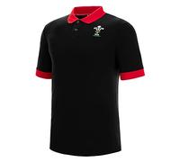 Macron Unisex Wru Merch Ca Lf Cotton Poly Piquet Jr Blk/Red Polo Shirt, Black, 6 Years