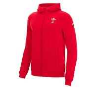 Macron Unisex Wru Merch Ca Lf Full Zip Cot Hooded Sweatsrt Red Jr T Shirt, Red, L UK