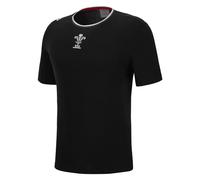 Macron Wales Rugby Men's Travel T-Shirt | Black | 2022/23 (as8, Alpha, m, Regular, Regular)