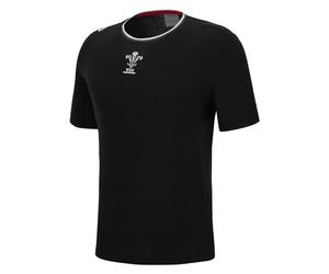 Macron Wales Rugby Men's Travel T-Shirt | Black | 2022/23 (as8, Alpha, xx_l, Regular, Regular)