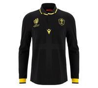 Macron Wales RWC 2023 Alternate Classic L/S Rugby Shirt Mens M Blk/Y