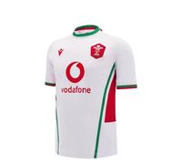 Macron Wales WRU 2024/25 Kids Six Nations Away Rugby Shirt (UK, Age, 12 Years, Regular, White)