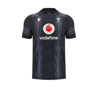 Macron Wales WRU 2024/25 Six Nations Adults Training Rugby Shirt (UK, Alpha, S, Regular, Regular, Grey)