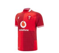 Macron Wales WRU 2025/26 Junior Rugby Shirt - Home/Away (UK, Age, 10 Years, Regular, RED - Home)