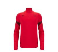 Macron Wales WRU 2025/26 Kids Players Training 1/4 Zip Pullover (UK, Age, 12 Years, Regular, RED)