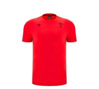 Macron Wales WRU 2025/26 Kids Travel Cotton T-Shirt (UK, Age, 10 Years, Regular, RED)