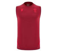 Macron Wales WRU 2025/26 Mens Players Training Vest (UK, Alpha, XXL, Regular, Regular, Dark RED)