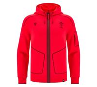 Macron Wales WRU 2025/26 Mens Players Travel Zip Hoody (UK, Alpha, 5XL, Regular, Regular, RED)
