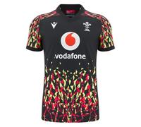 Macron Wales WRU 2025/26 Mens Training Rugby Shirt (UK, Alpha, 5XL, Regular, Regular, Black)