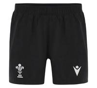 Macron Wales WRU 2025/26 Mens Training Rugby Shorts (UK, Alpha, L, Regular, Regular, Black)