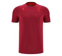 Macron Wales WRU 2025/26 Mens Travel Cotton T-Shirt (UK, Alpha, 5XL, Regular, Regular, Dark RED)
