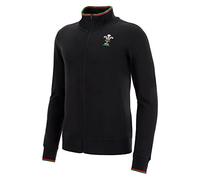 Macron Welsh Rugby Full Zip, Black, Mens