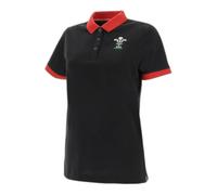 Macron Women's Wru Merch Ca Lf Female Blk/Red Polo Shirt, Black, 14 UK