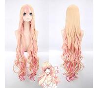 Macross F Sheryl Nome cosplay wig Synthetic hair 120cm Long Wavy Light Blonde Pink Dream Sheryl Cosplay Costume Wigs + wig Cap One Size PL-085