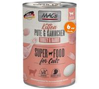 MAC's Cat Kitten Turkey & Rabbit, 6 x 400 g, Wet Food for Kittens, Balanced, Grain-Free Full Food, Special Amino Acid Profile to Support Growth