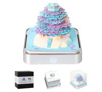 MACTANO 3D Art Calendar Memo Pad 2024, Timepiece Calendar Carving Sticky Note Tear Away Treehouse Paper Purple