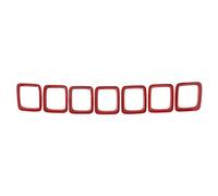 Mactoom Grille Inserts Grill Cover Compatible with Jeep Compass 2017-2021 Front Grill Cover Rings Frame Trims Kit 7PC (Red)